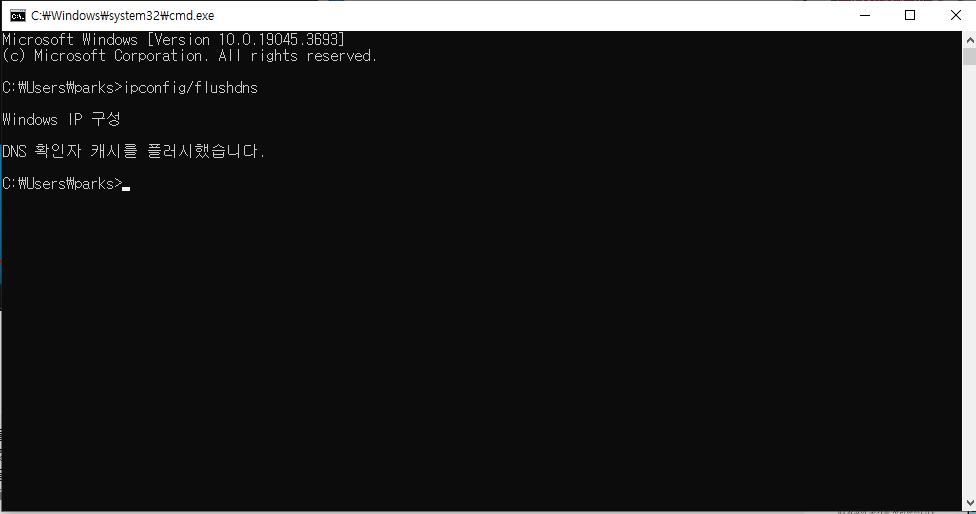 DNS 캐시 초기화